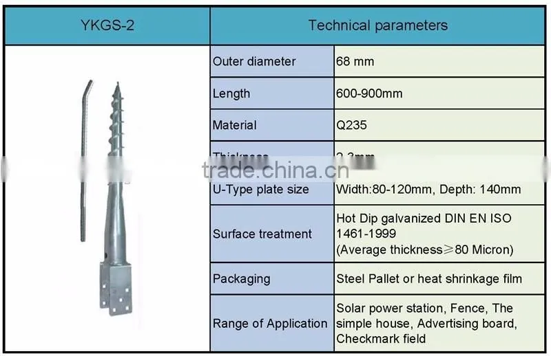 Carbon steel Ground Screw Anchor For Fence