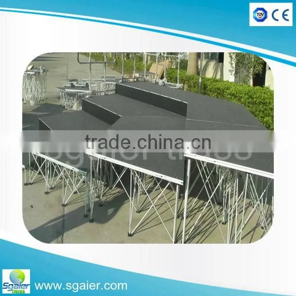 Latest style easy install DIY aluminum portable truss stage for exhibition