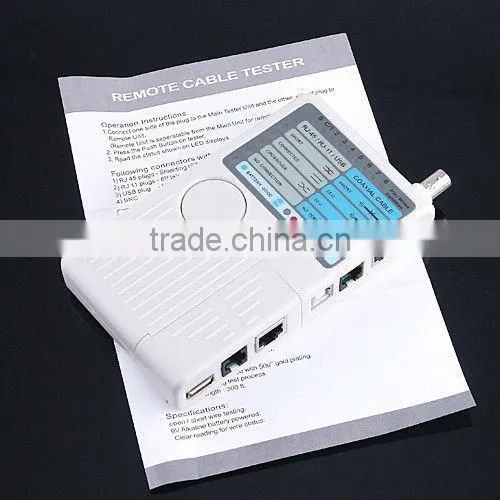 Remote RJ11 RJ45 USB BNC LAN Network Phone Cable Tester Meter
