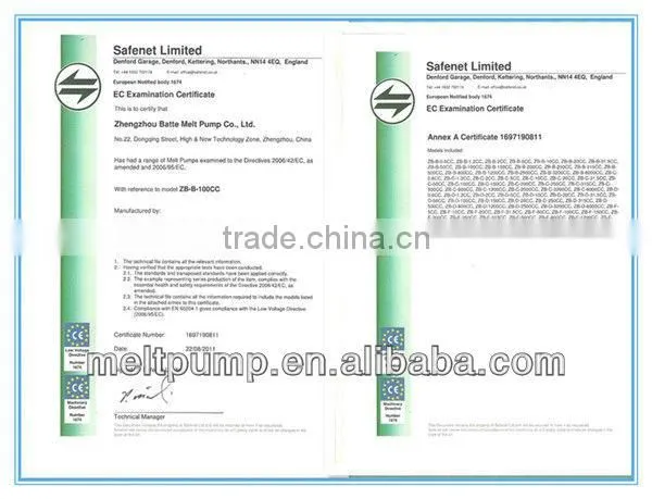 plastics extruder meter pump