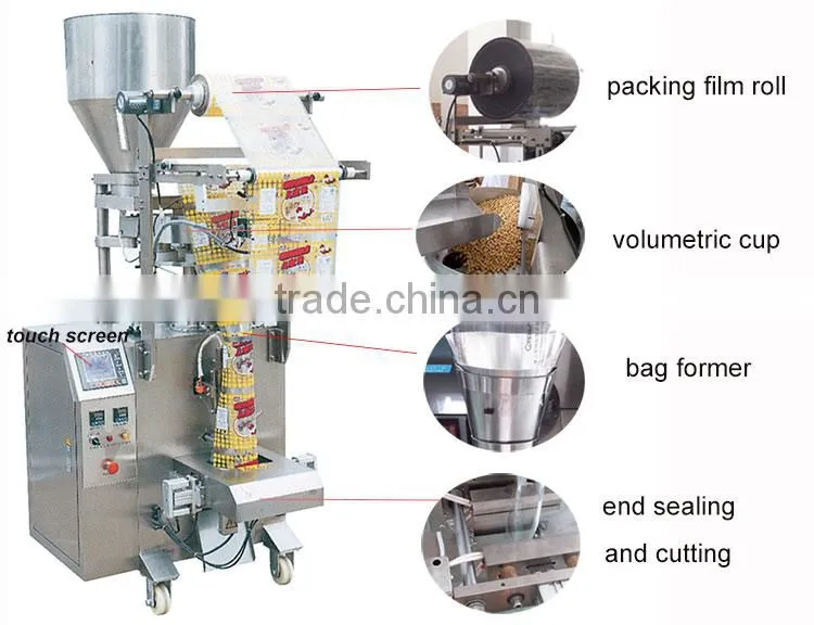 Full automatic sealing pack machine, sugar sachet grain packing machine