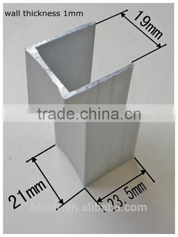 high quality u channel aluminum profile 6063 for toilet partition