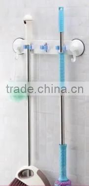 Bathroom Decroation Mop And Broom Plastic Holder With Sucking