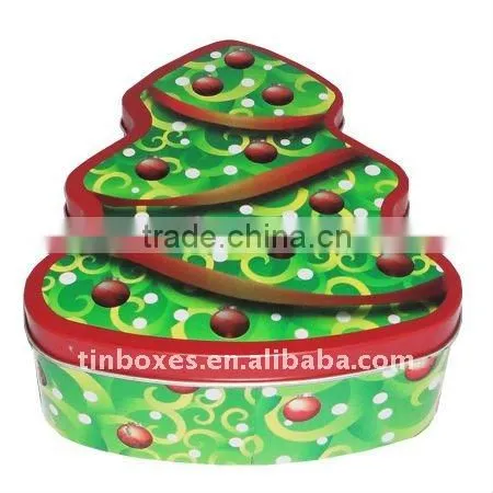 2012 new product Christmas tree tin box