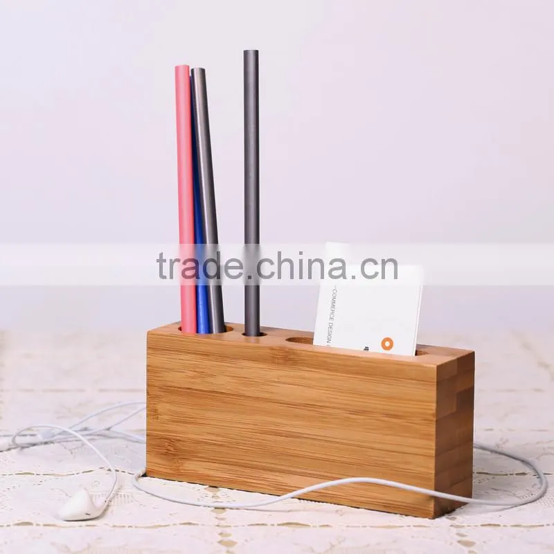 High Quality Wooden Mobie phone Holder Bamboo Pen Holder