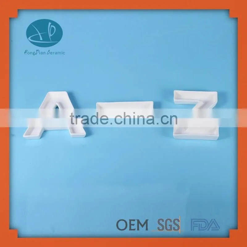 letters ceramic plates,letter alphabet for wedding decoration,plate for wedding decoration