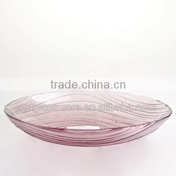 cheap gold flower glass dishes charger plates