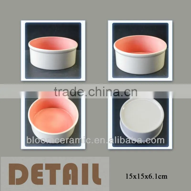 Simple ceramic dog water bowl