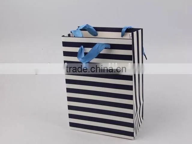 Foldable Gift Bag With Stripe Pattern/ Shopping Paper Bag