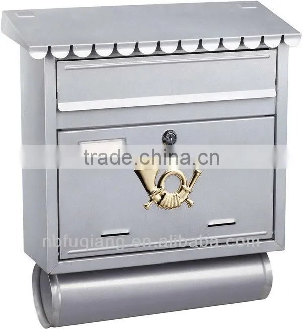 FQ-104 Wall mounted cast iron mailbox metal postbox steel letterbox newspaperbox