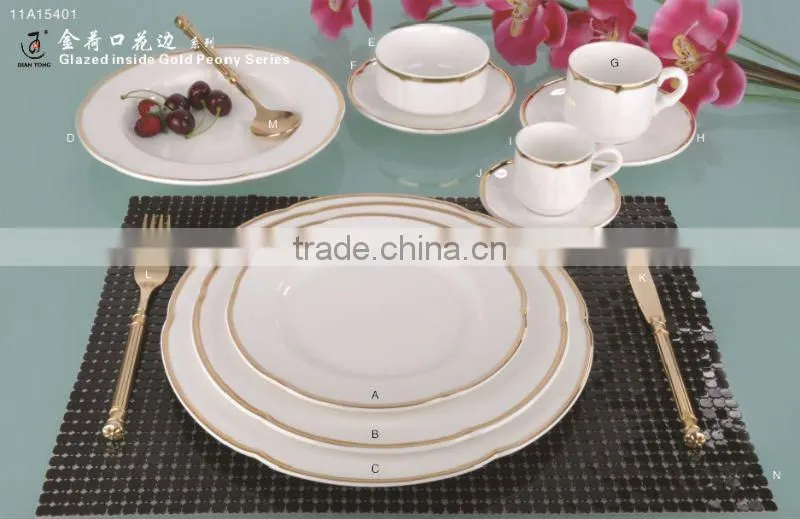 13PCS flower surface white ceramic dinnerware/tableware set