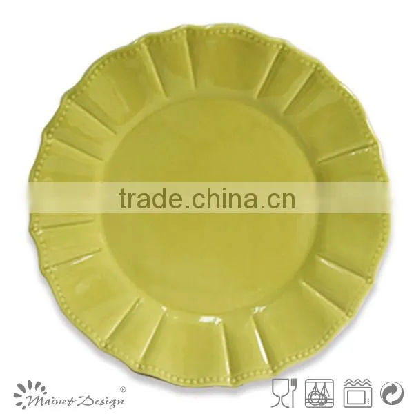 Embossed solid color cheap dinnerware set
