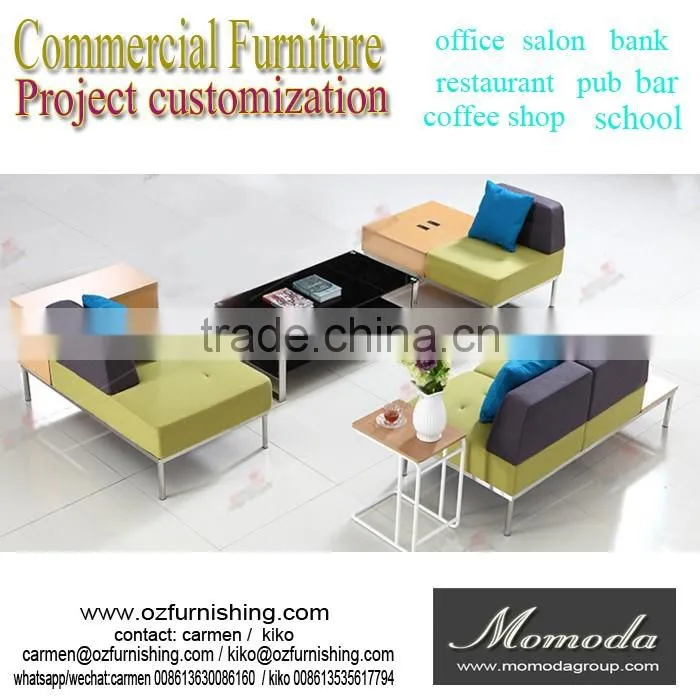 Free style modern simple stainless steel on sale fabric sofa high fashion project furniture office living room sofa