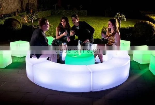 Elegant popular led rechargeable illuminated bar stool chair