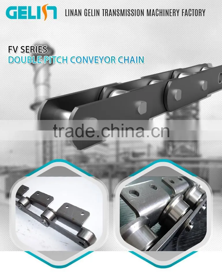 FV series double pitch conveyor roller chain with attachments