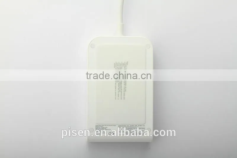Pisen 1.8m 6ft Cable One Switch Child Protection Pasteable Euro Plug 4 Outles Smart Power Strip With 1A 2.4A 2.4A USB Charger