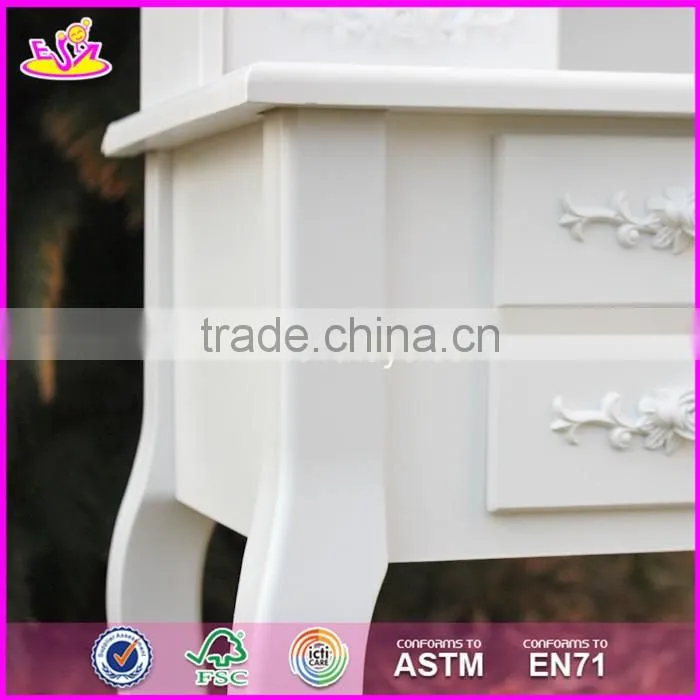 2017 New design youth white folding wooden dressing table W08H076