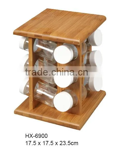 8-Spice Jar Wholesale bamboo Spice Rack