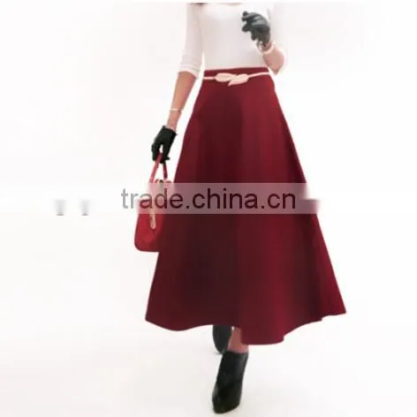 winter models wool blend skirts women high waist thick long skirts ladies wild woolen maxi skirt