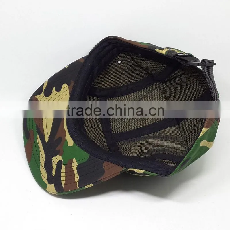 Custom pattern printed 5 panel hat camp cap with patch tag