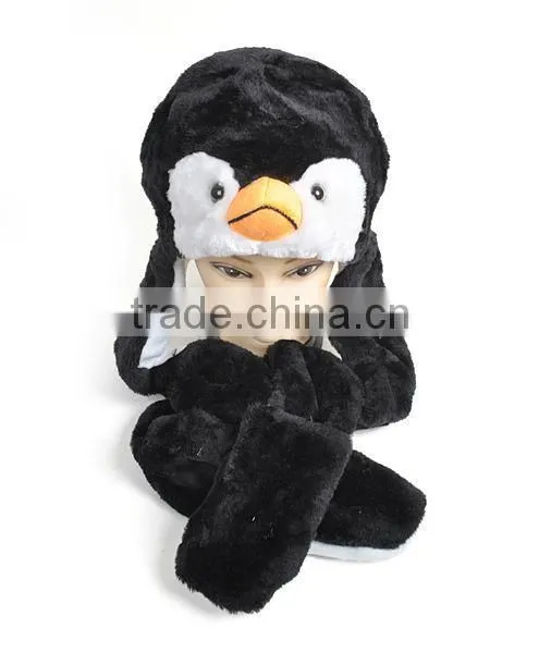 Winter White Puppy Stuffed Plush Animal Winter Hat Paws One Size
