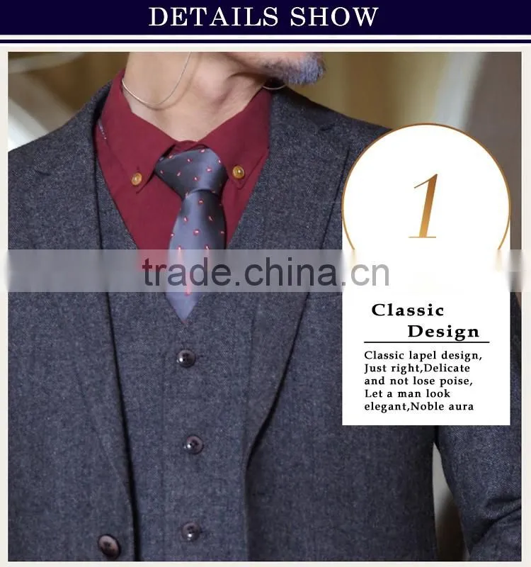 2015 hot sale bespoke tailored made men's business suits made in china
