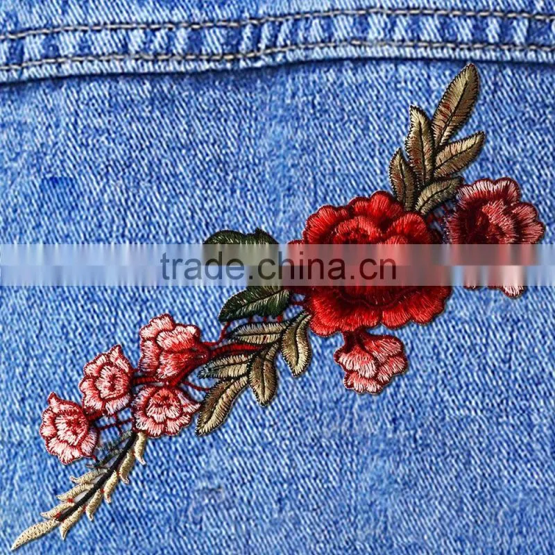 16 Pcs Iron On Embroidered Motif Applique Glitter Sequin Decoration Patches Sew on Patch clothing