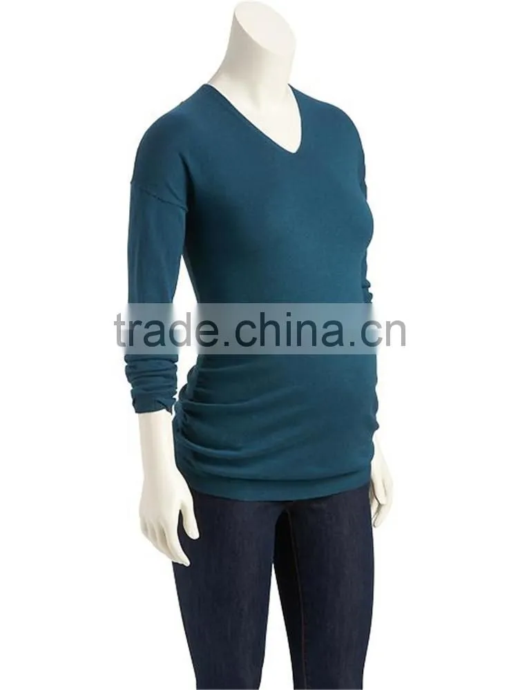 Organic cotton v neck maternity t shirts maternity clothing wholesale