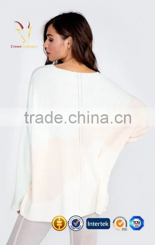 Women V Neck Pullover Knitting Pattern White Tops