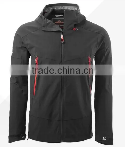 No zipper hoodie jacket waterproof fabric softshell jacket