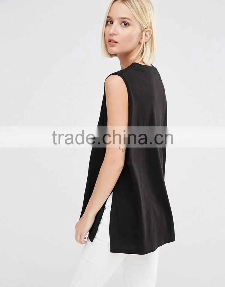 Guangzhou Shandao Casual Summer O-neck Sleeveless 160g Custom Woman Bamboo T Shirts
