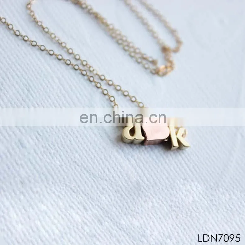 Valentine's Day gift love heart initial letter A-K pendant necklace