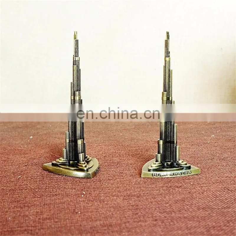 Vintage Decor Metal Craft Retro Antique Bronze Burj Khalifa Model Home Decoration