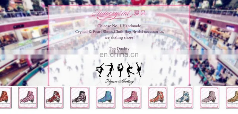 Aidocrystal exclusive design crystal covered ice dancing shoes,ice skating shoes