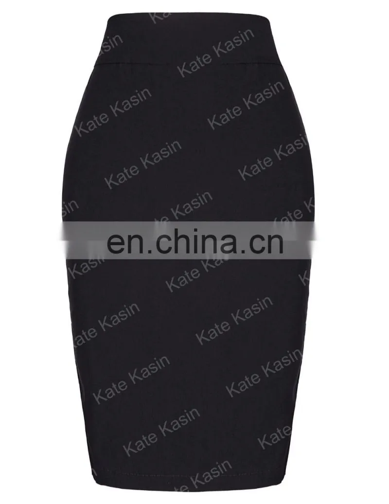 Kate Kasin Occident Women's OL High Stretchy Hips-Wrapped Pencil Skirt 24" KK000275-1