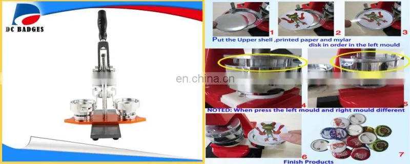 Low price top quality manual plastic round button maker DCMA-008