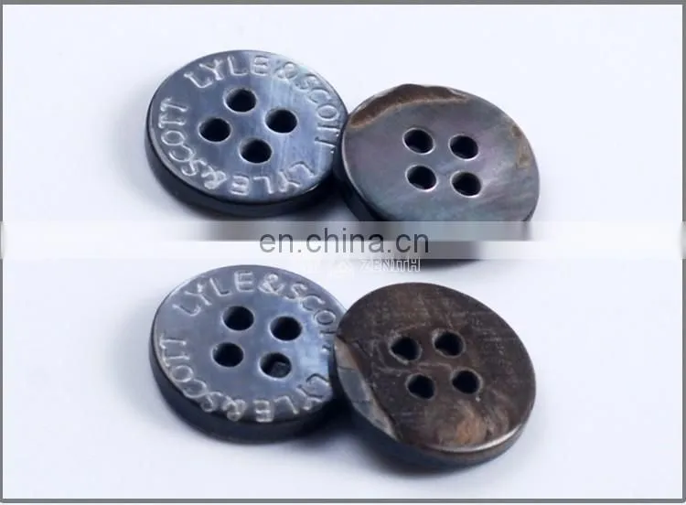 Laser Engraved MOP Shell Button for Shirt BN80055