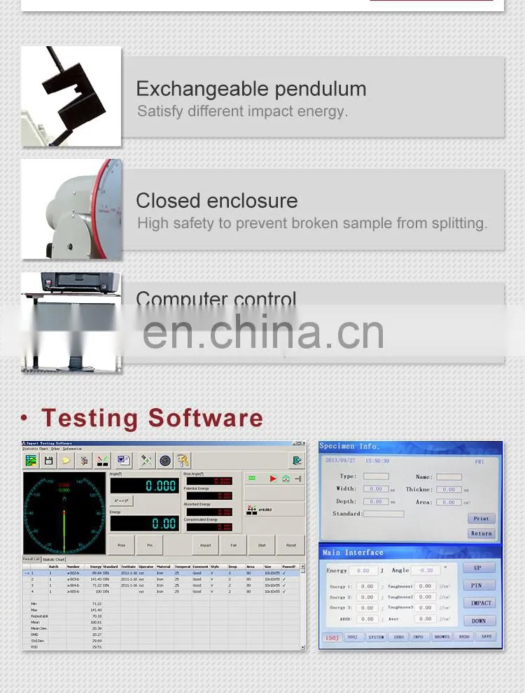 New design jbw-c jb pendulum testing impact strength test machine with high quality