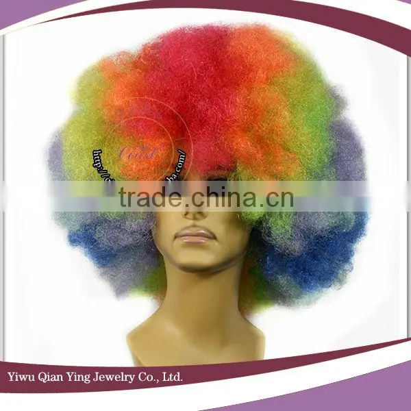 cheap green synthetic big afro party wigs