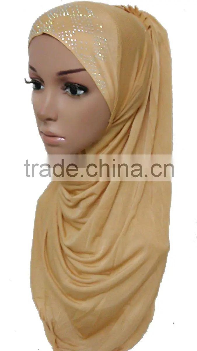 Latest popular simple beading one piece 70cm LONG fashion MUSLIM HIJAB