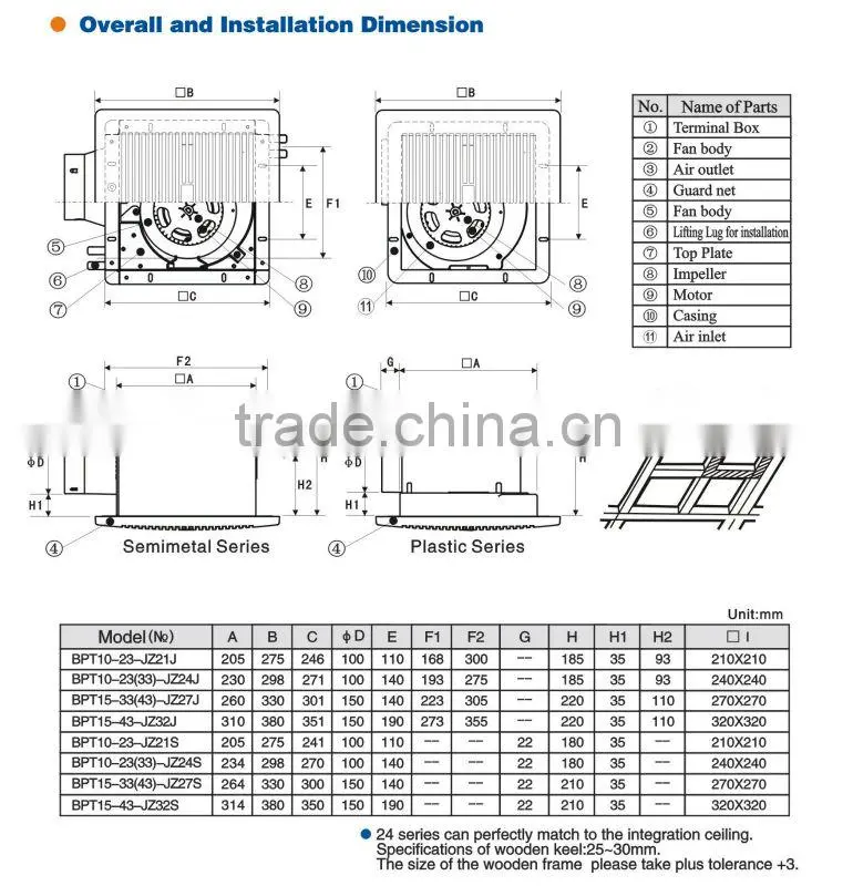 4 Inch Indoor Ultra-quite Ceiling Mounted Ventilation Fan