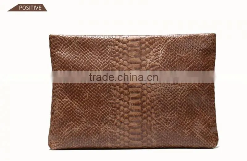Fashion Genuine Cow Leather Python Pattern Lady Clutch Bag Purse for men