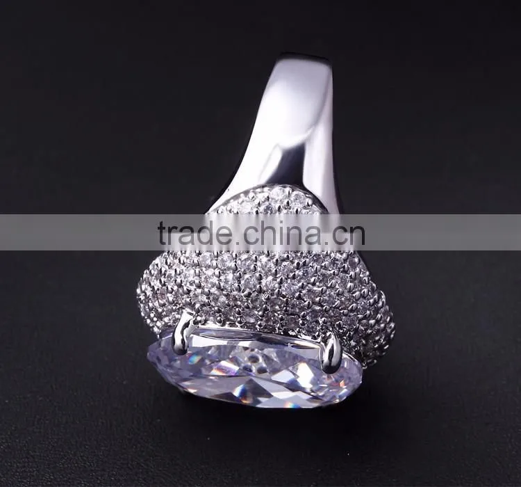 On Sale Fall 2016 Bridal Jewelry Big Zircon Crystal Propose Gorgeous Oval Ring