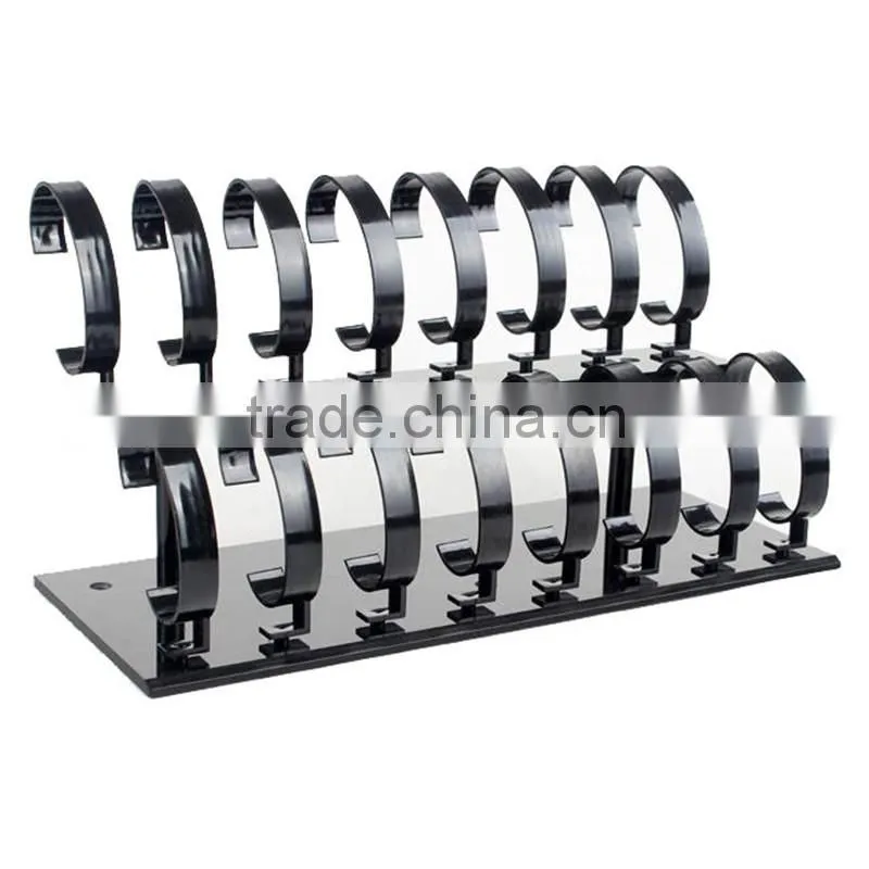 Double-Layer Black Acrylic Watch Display Stand C Clip Watch Display Rack Holder