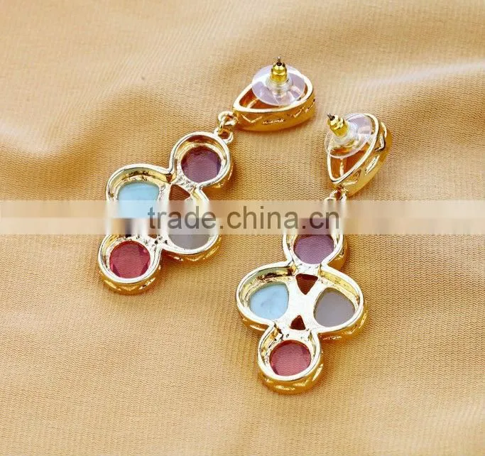 Alloy Jewel Candy Color Earrings