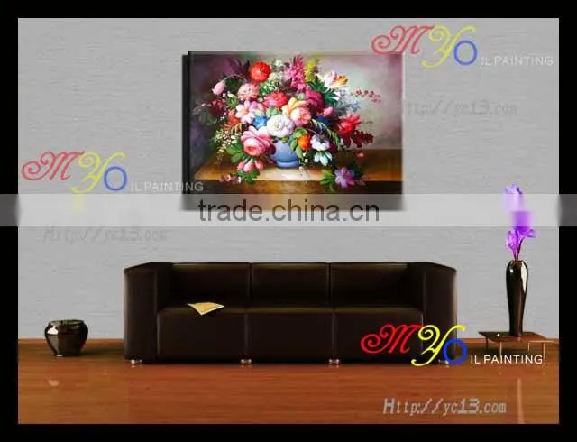 still life decor flower fabric oil painting for home,hotel decor ct-66
