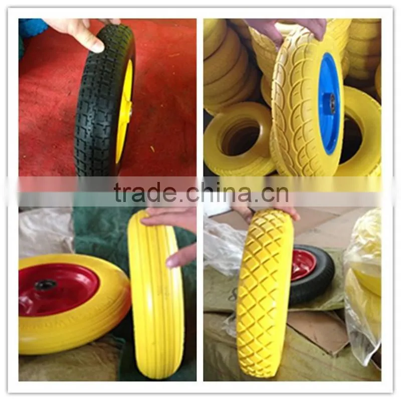 Endural solid small flat free wheelbarrow wheel PU foam wheel 3.25 / 3.00-8