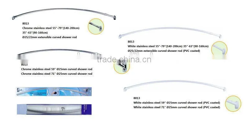 Shower Curtain Rod Stainless Steel Shower Rod (8013-1)