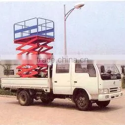 Vehicel mounted movable scissor lift platform