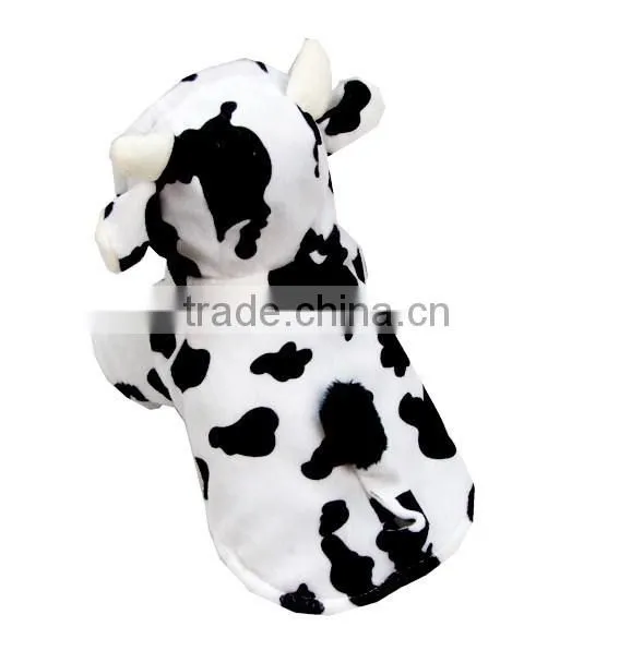 Shorn Velvet and Rod Cotton Double Layer Autumn Winter Milk Cow Shape Dog Clothes Pet Garment
